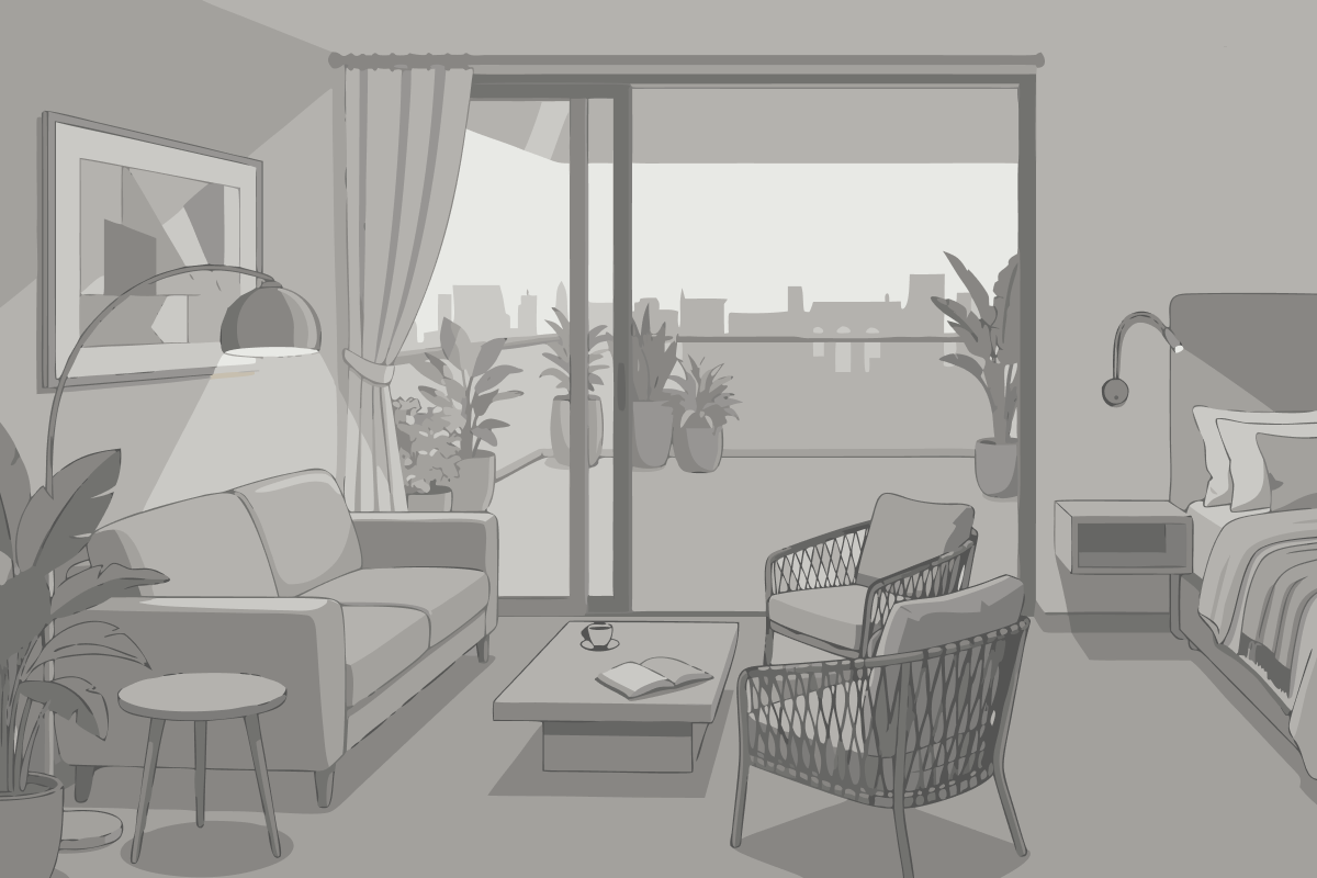 Apartament typu Junior Suite z widokiem na ogród